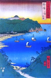 Famous Views of the 60 Provinces - Bay at Kominato in Awa Province